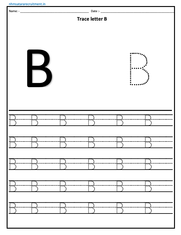 Tracing Letter B Worksheet PDF | Alphabet Worksheet | Tracing Worksheet