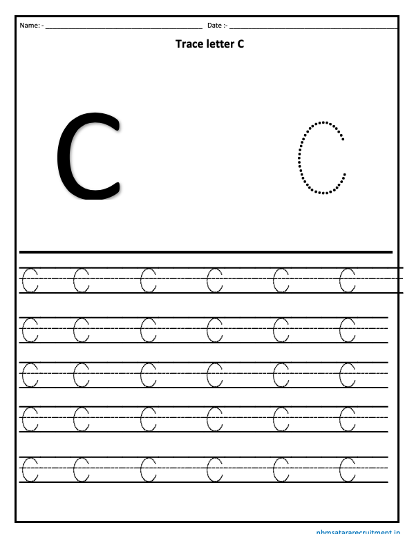 Tracing Letter C Worksheet PDF | Alphabet Worksheet | Tracing Worksheet