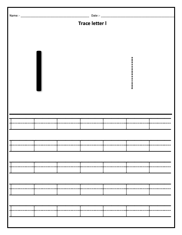 Tracing Letter L Worksheet PDF | Alphabet Worksheet | Tracing Worksheet