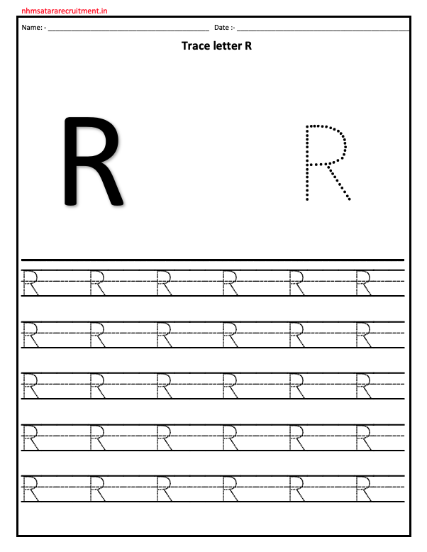 Tracing Letter R Worksheet PDF | Alphabet Worksheet | Tracing Worksheet