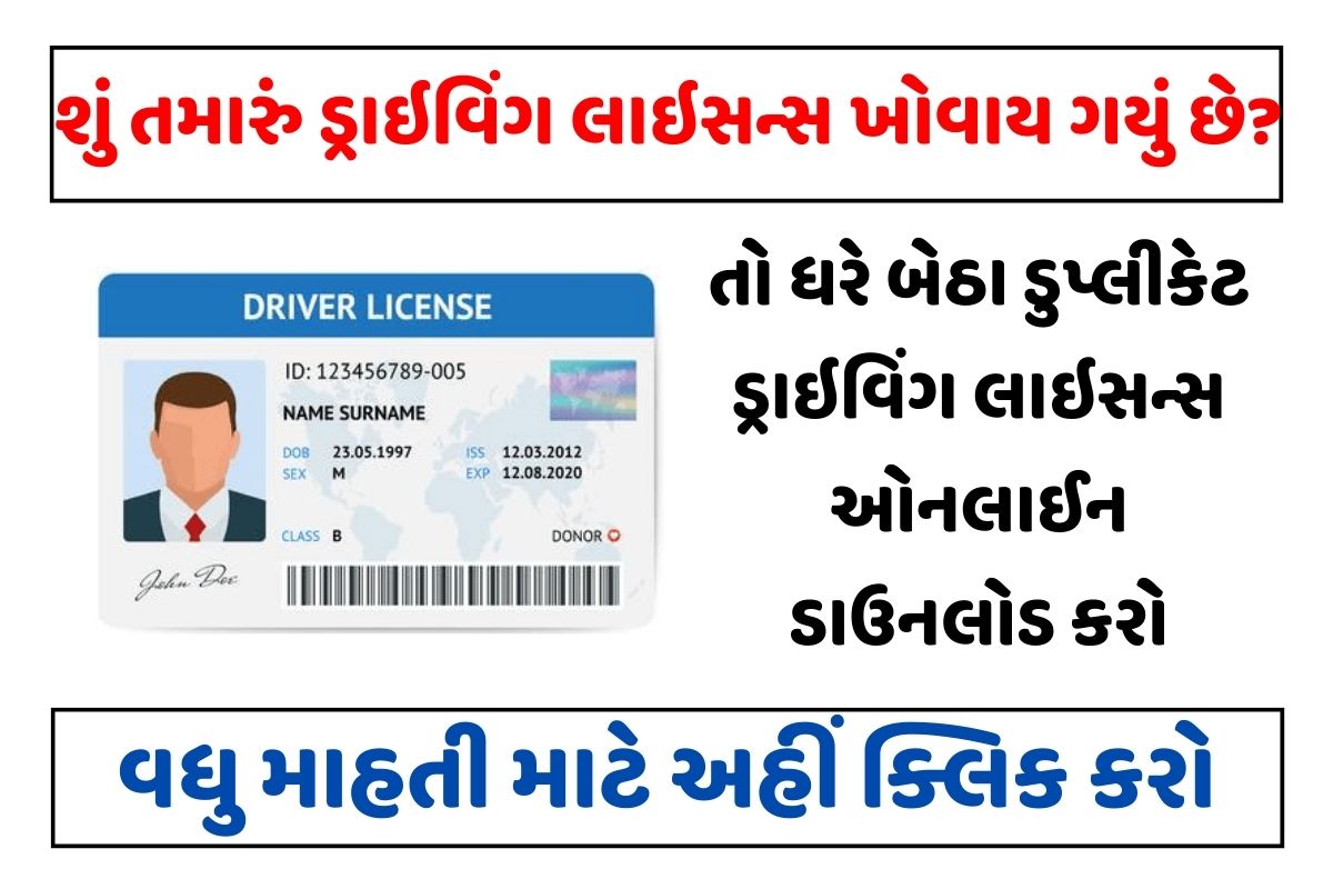 ડુપ્લીકેટ ડ્રાઇવિંગ લાઇસન્સ ઓનલાઈન ડાઉનલોડ કરો। Duplicate Driving Licence Download